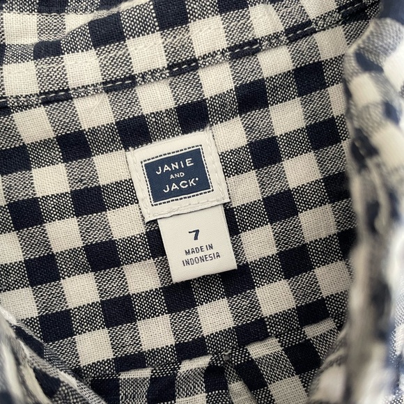 JANIE & JACK Blue & White Check Long Sleeve Shirt & Vest - Picture 6 of 8